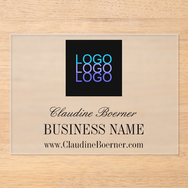 Business Artist Crafter Logo Affordable Acrylic Acrylic Invitations (Front)