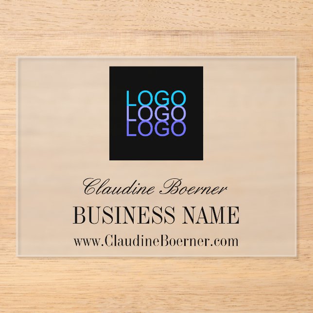 Business Artist Crafter Logo Affordable Acrylic Invitations (Front)