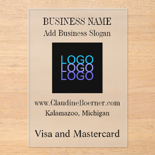 Business Artist Crafter Upload Logo Acrylic Invitations