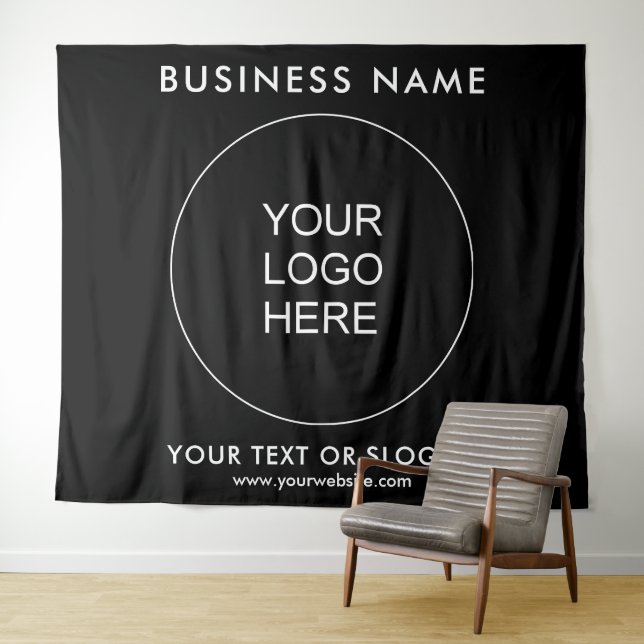 Business Backdrop Seminar Event Party Company Logo Tapestry (In Situ (Horizontal))