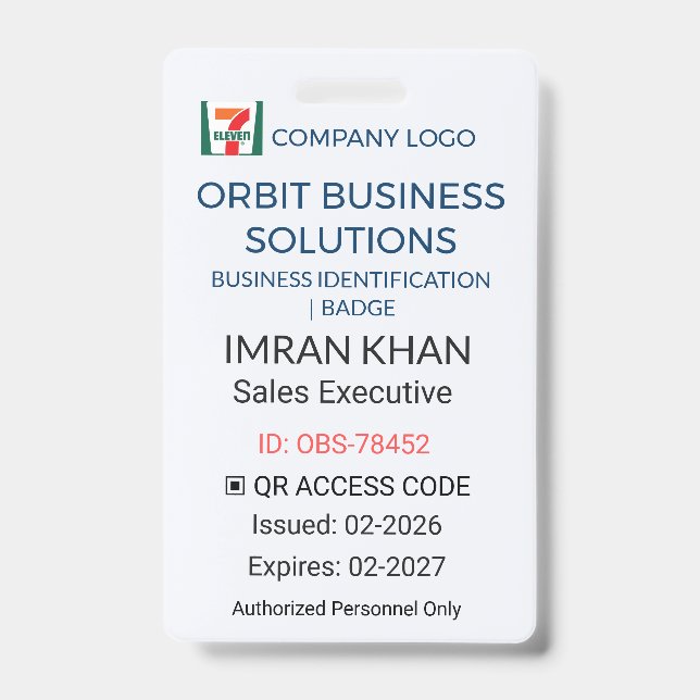 Business Badge | ID Badge – QR Logo (Front)