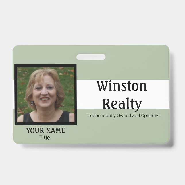 Business Badge TEMPLATE with Photo ID (Front)