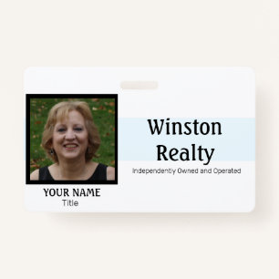 Business Badge TEMPLATE with Photo ID ID Badge