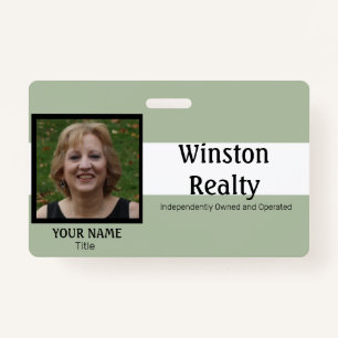 Business Badge TEMPLATE with Photo ID ID Badge