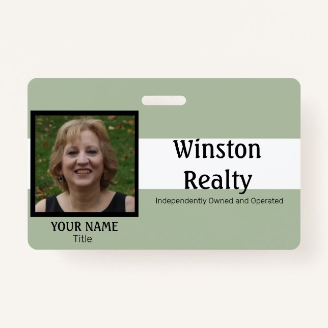 Business Badge TEMPLATE with Photo ID ID Badge (Front)