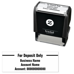 Business Bank Account Name Number For Deposit Only Self-inking Stamp