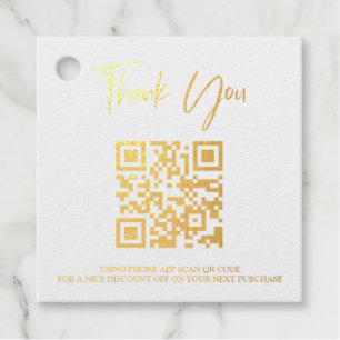 *~* Business Barcode QR Code Thank you Gift Tag