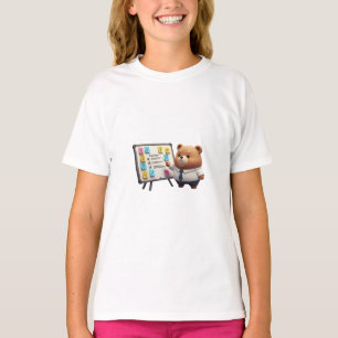Business Bear Presenting Task Board Kids T-Shirt