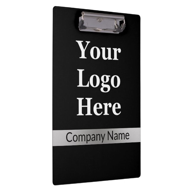 Business Black and Silver Your Logo Company Name Clipboard (Right)