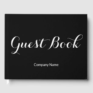 Business Black and White Company Name Template Guest Book