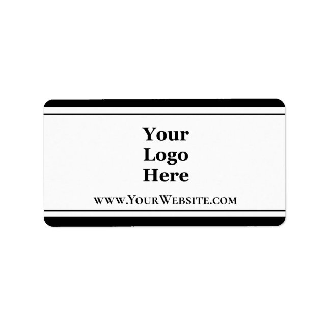 Business Black and White Logo Website Product Label (Front)