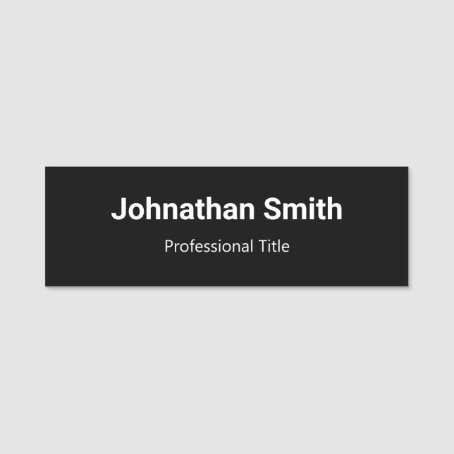 Business Black and White Name Professional Title Tag (Front)