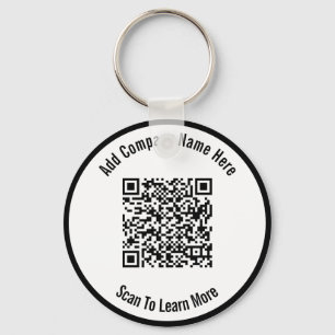 Business Black and White QR Code Template Key Ring