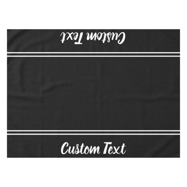 Business Black and White Script Text Template Tablecloth (Front (Horizontal))