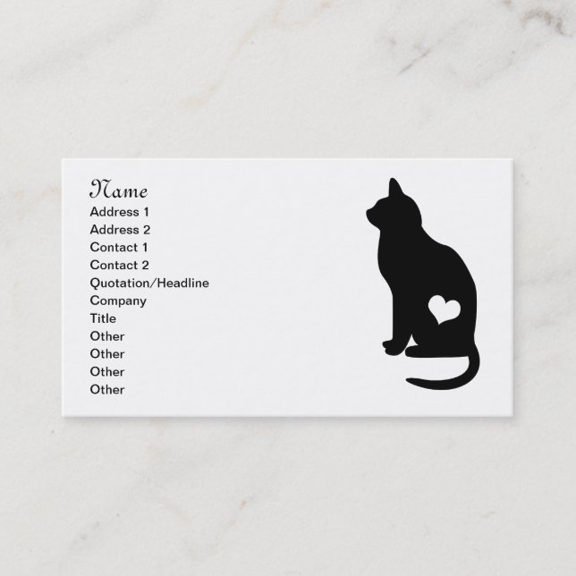 Business Black Cat Card (Front)