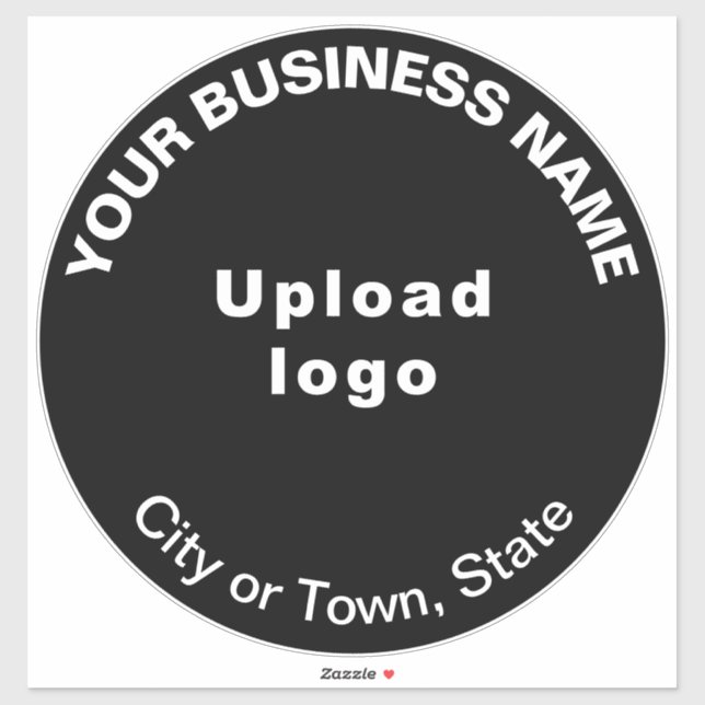 Business Black Colour Round Shape Vinyl Sticker (Sheet)