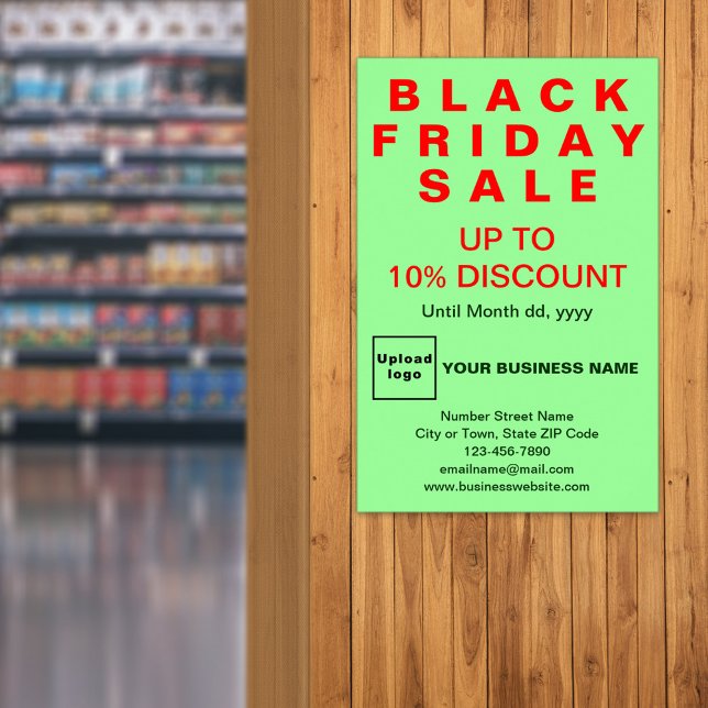 Business Black Friday Sale Light Green Poster (Black Friday Sale on light green poster)