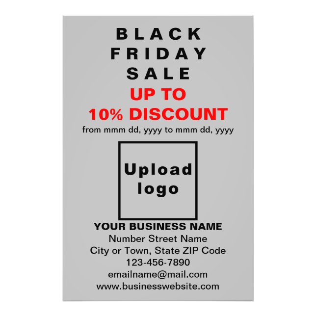 Business Black Friday Sale on Grey Photo Paper Print (Front)