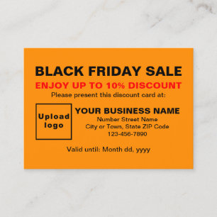 Business Black Friday Sale on Orange Colour Discount Card