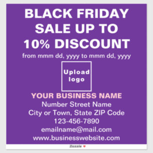 Business Black Friday Sale on Purple Vinyl Sticker