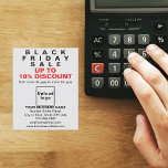 Business Black Friday Sale on White Flyer<br><div class="desc">Customisable flyer with Black Friday Sale, your business name and other information of your business, a marketing material that you can use to attract more customers. Customise it and distribute it to attract more customers to buy your products or clients to like your services. Design colours are black and red...</div>