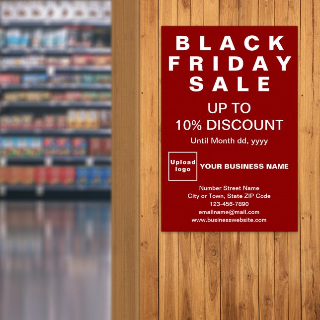 Business Black Friday Sale Red Poster (Black Friday Sale on red poster)