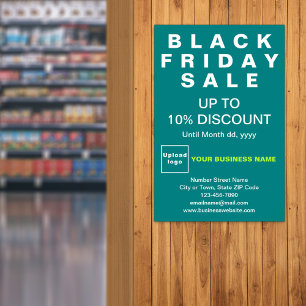 Business Black Friday Sale Teal Green Poster