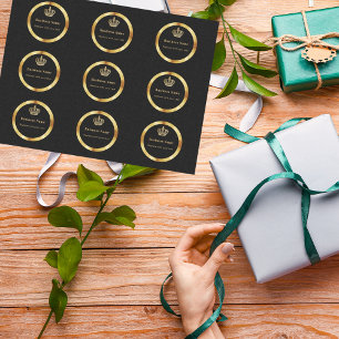 Business black gold royal crown tissue paper