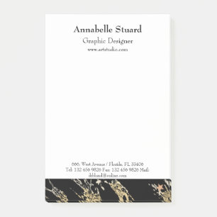 Business black marble post-it notes