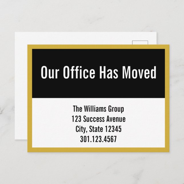 Business Black White & Gold Moving Announcement (Front/Back)