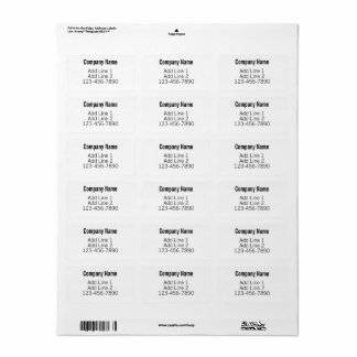 Business Black White Phone Number Return Address Label