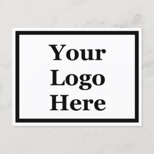 Business Black & White Template Your Logo Here Postcard