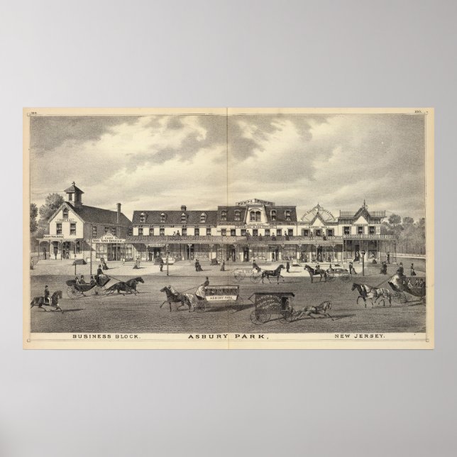 Business block, Asbury Park, New Jersey Poster (Front)