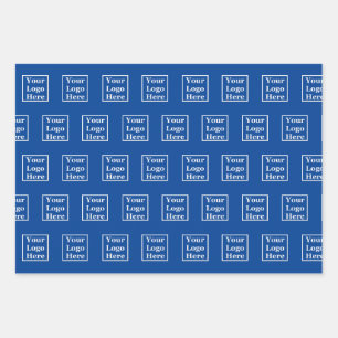 Business Blue Template Your Logo Here Wrapping Paper Sheet