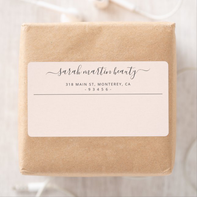 Business Blush Pink Elegant Script Return Address (Insitu)