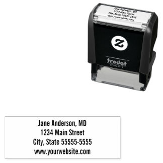 Business Bold Doctors Name Website Return Address Self-inking Stamp