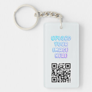 Business Brand and QR Code Logo Keychain