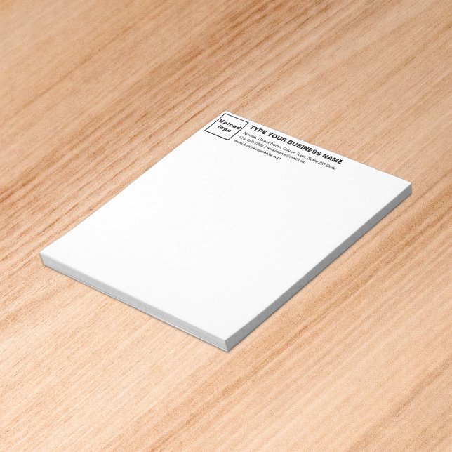 Business Brand Black and White Heading Small Notepad (Build brand name awareness. Your business brand on heading of small notepad.)