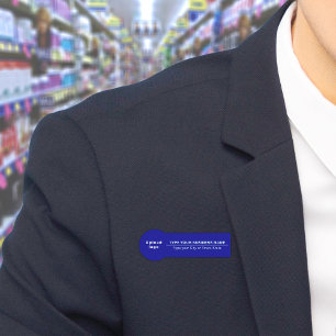 Business Brand Blue Badge Shape Name Tag