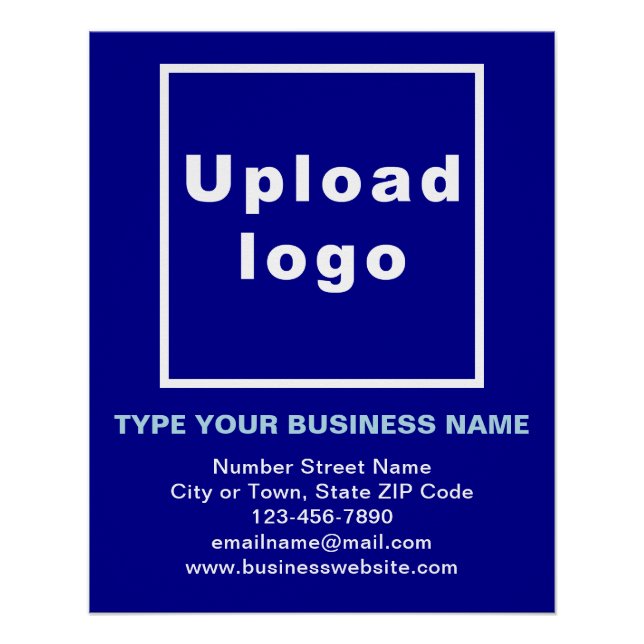 Business Brand Blue Glossy Poster (Front)