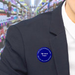 Business Brand Blue Round Button<br><div class="desc">Round shape button that you can customise to put your business name and logo. You can use this button as uniform accessory of your staff. You can also use it as packaging accessory. You can also include it in your marketing materials to advertise your business or to promote your brand...</div>