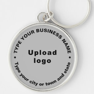 Business Brand Grey Round Premium Keychain