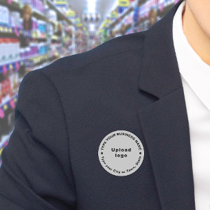 Business Brand Grey Round Shape Name Tag
