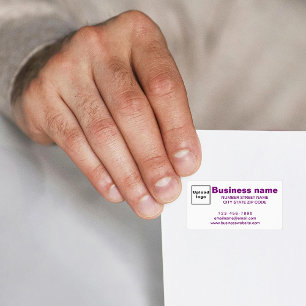 Business Brand in Purple Text on Address Label
