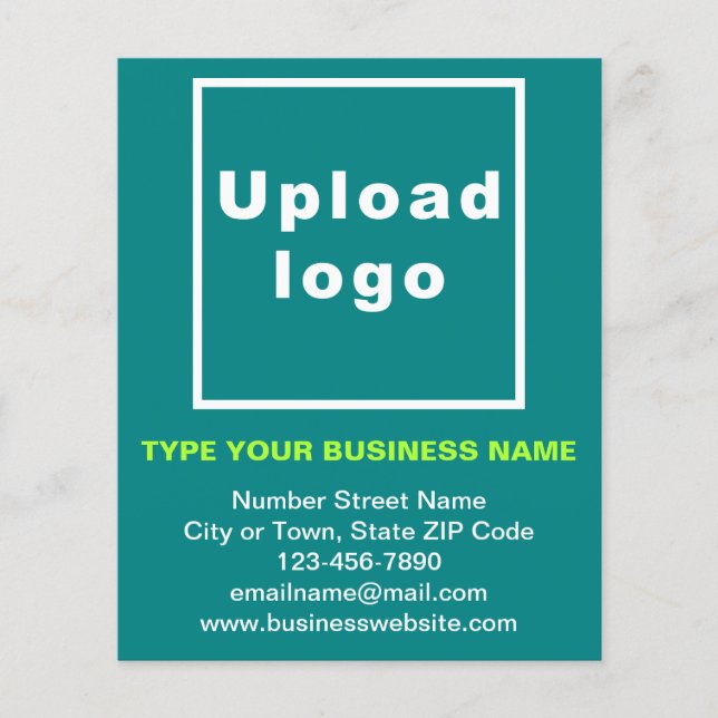 Business Brand Name on Teal Flyer (Front)