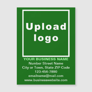 Business Brand on 4.25” x 5.6” Green Magnetic Card