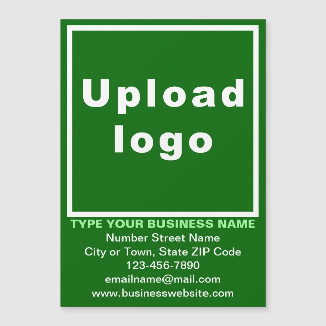 Business Brand on 5” x 7” Green Magnetic Card (Front)