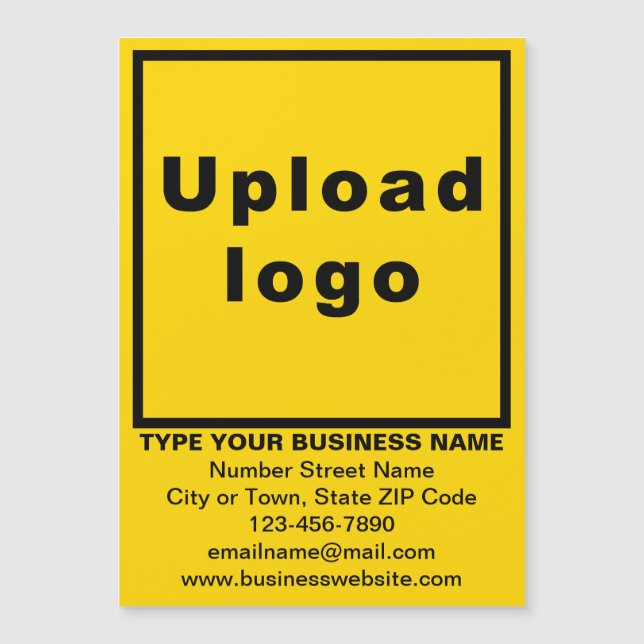 Business Brand on 5” x 7” Yellow Magnetic Card (Front)