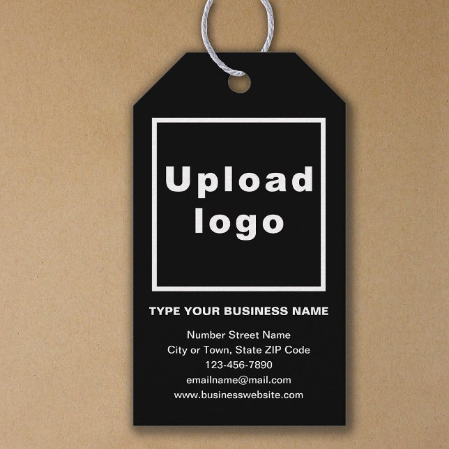Business Brand on Black Gift Tag (Build brand name awareness. Your business brand on black gift tag.)