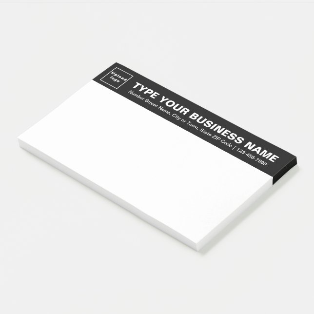 Business Brand on Black Heading of Large Post-it Notes (Angled)